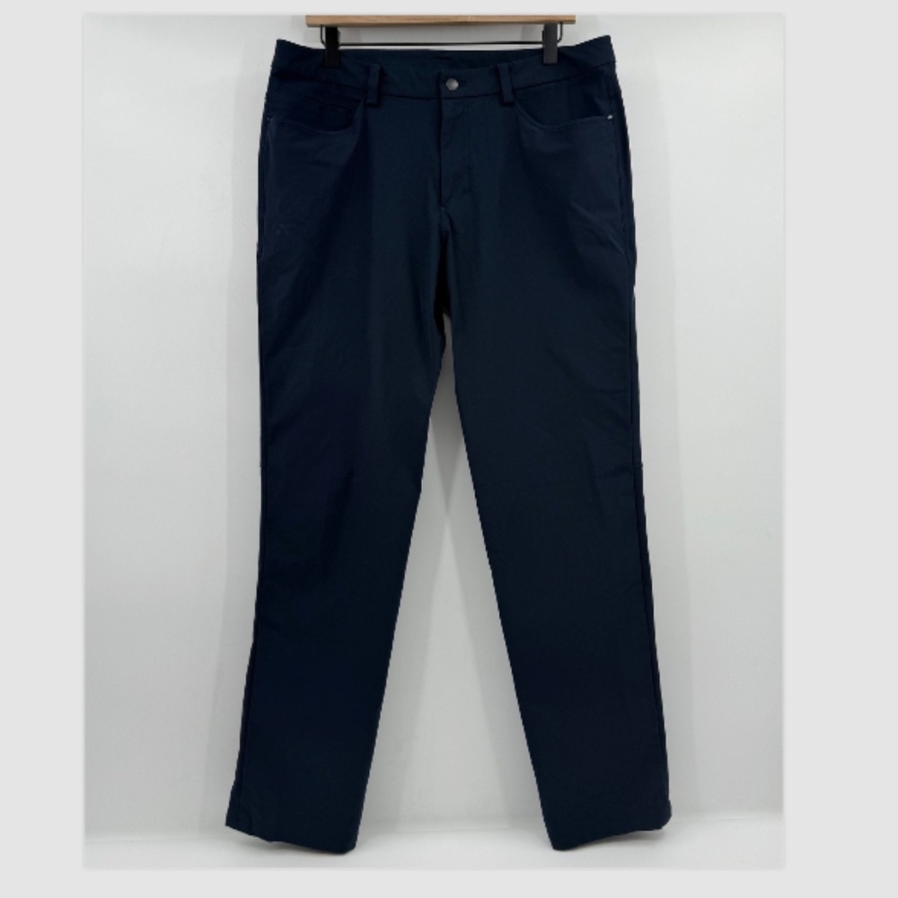 Lululemon Pants Men 34 Blue ABC Classic Flat Front 5 Pocket Stretch A60416